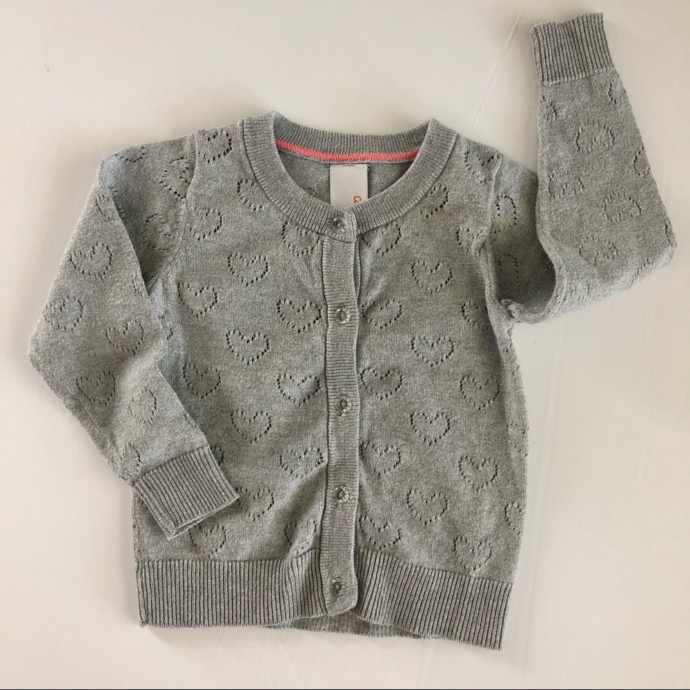 Cat & Jack 18M Gray Sparkle Cardigan Long Sleeve